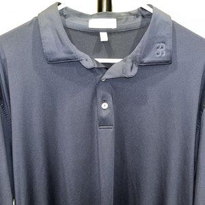 Peter Millar Summer Comfort Polo Shirt Men XL Navy Blue Golf Performance Wicking